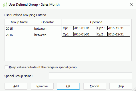 Define Range Groups