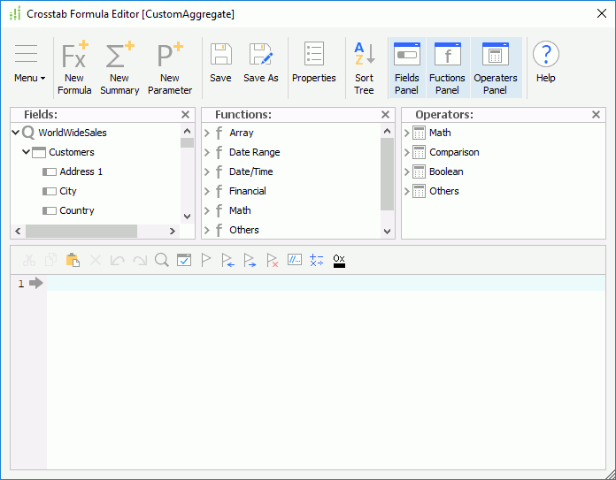 Create a Crosstab Formula