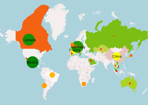 Preview the geographic map