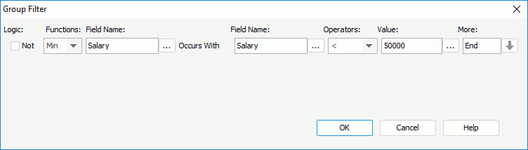 Define Group Filter Condition