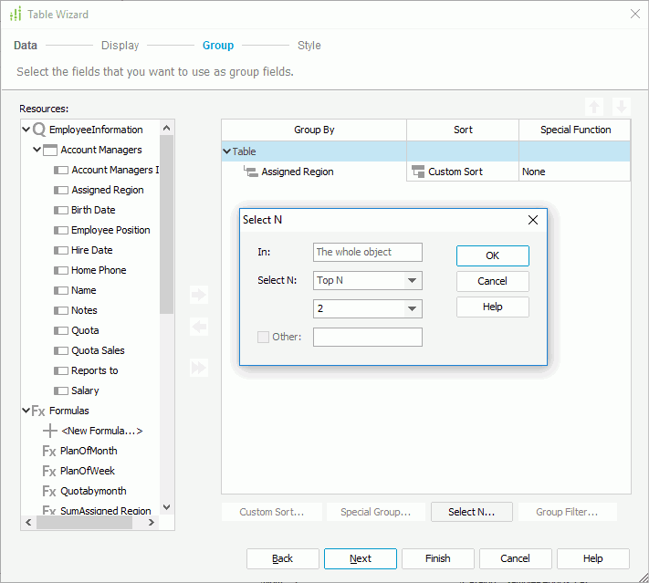 Specify Select N Condition on Table