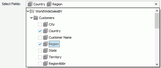 Select Fileds for Filter Control