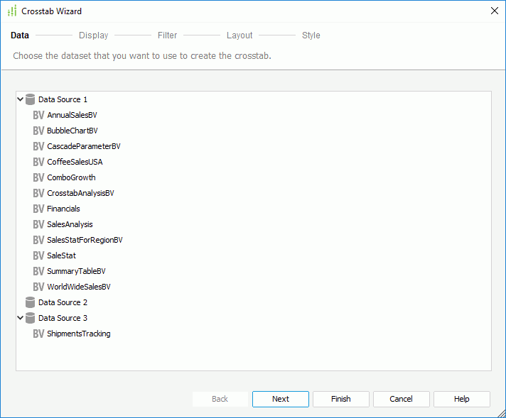 Crosstab Wizard - Data