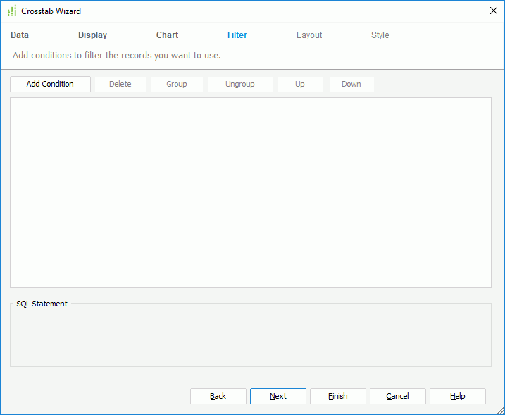 Crosstab Wizard - Filter