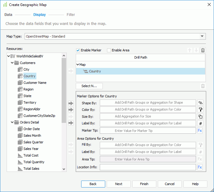 Create Geographic Map - Display