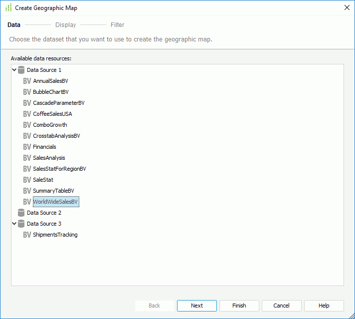 Create Geographic Map - Data