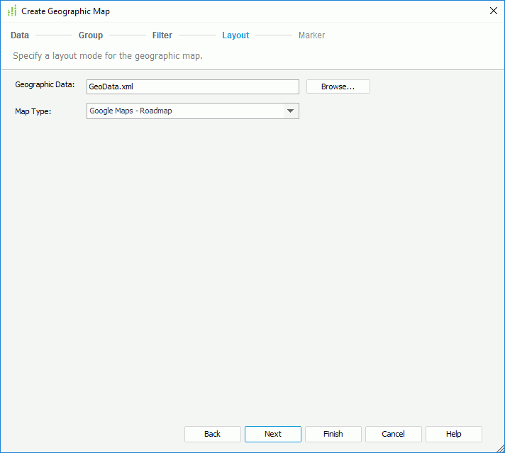 Create Geographic Map - Layout