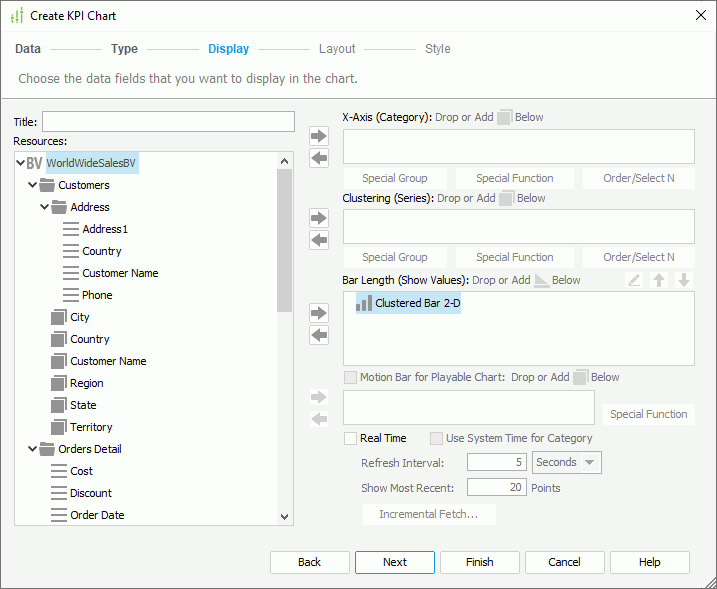 Create KPI chart - Display