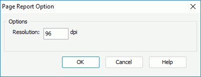 Page Report Option dialog box