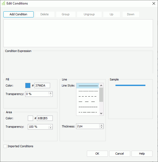 Edit Conditions dialog box - Line