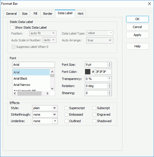 Format Bar - Data Label