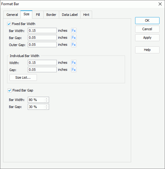 Format Bar - Size for fixed bar width