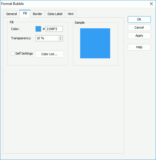 Format Bubble dialog box - Fill tab