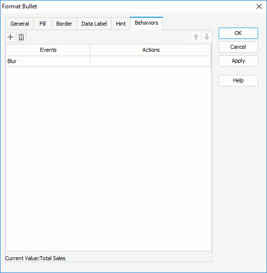 Format Bullet dialog box for library component - Behaviors