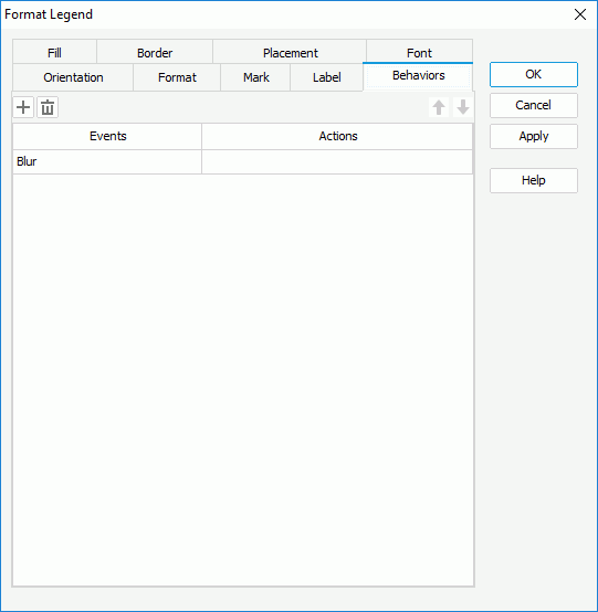 Format Legend dialog box for library component - Behavior