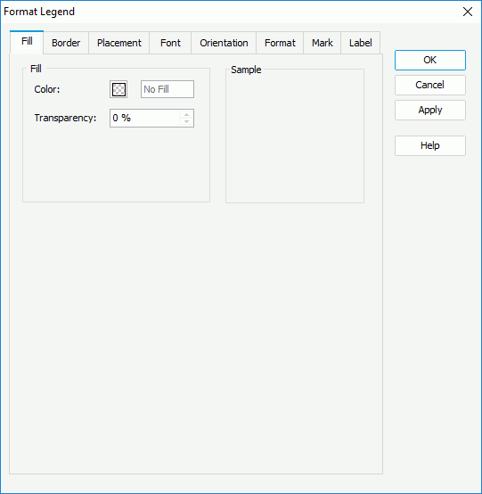 Format Legend dialog box - Fill