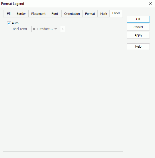 Format Legend dialog box - Label