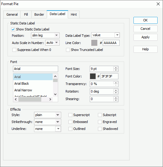 Format Pie - Data Label