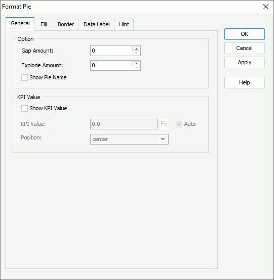 Format Pie dialog box - General tab