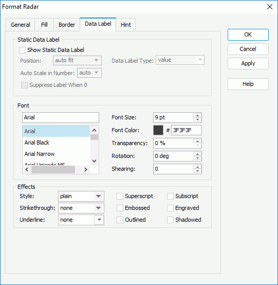 Format Radar - Data Label