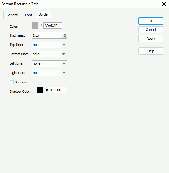 Format Rectangle Title dialog box - Border