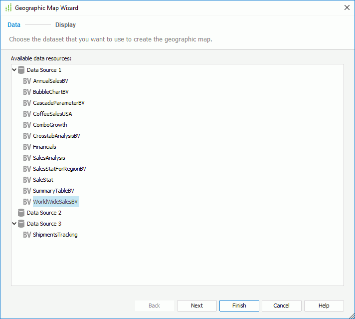 Geographic Map Wizard - Data