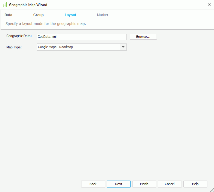 Geographic Map Wizard - Layout