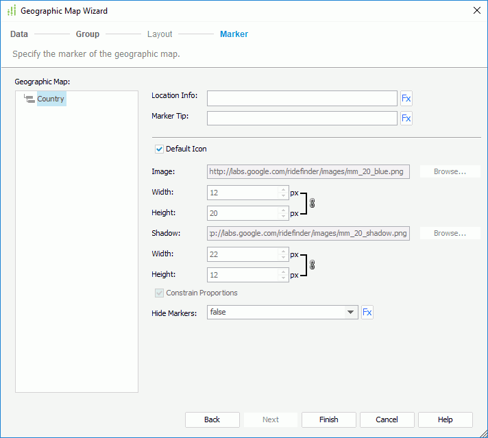 Geographic Map Wizard - Marker