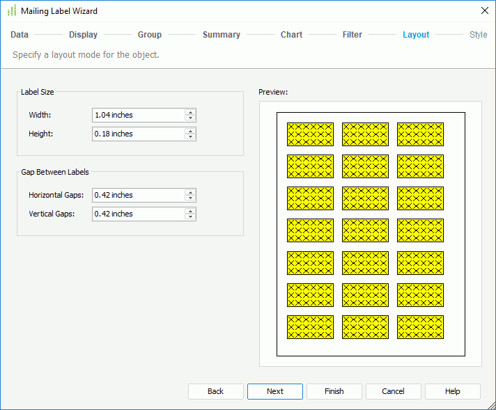 Mailing Label Wizard - Layout