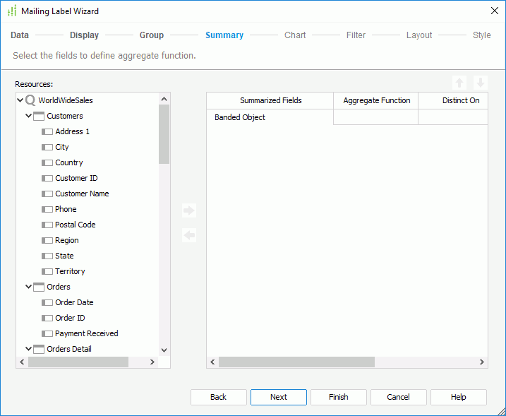 Mailing Label Wizard - Summary