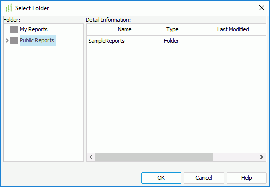 Select Folder dialog box