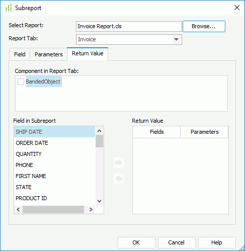 Subreport - Return Value