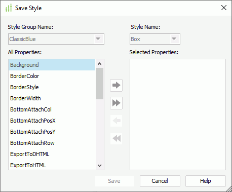 Save Style dialog box