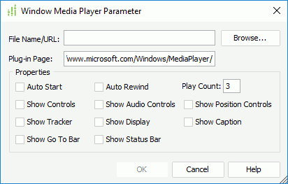 Windows Media Player Parameter