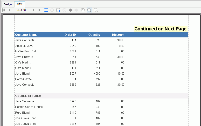 Preview Banded Object Result