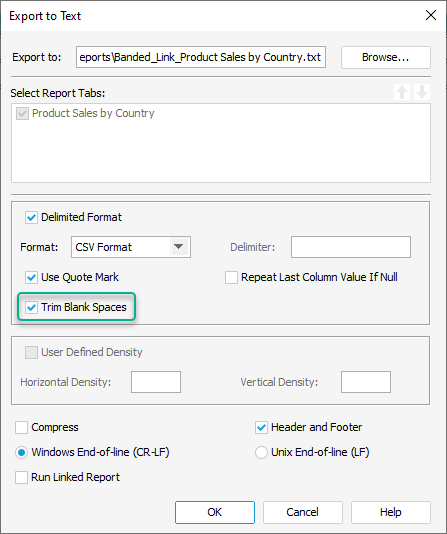 Trim Blank Spaces