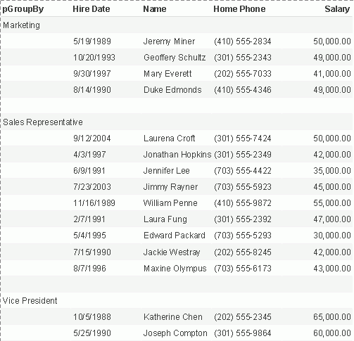 Dynamic Grouped Table based on query