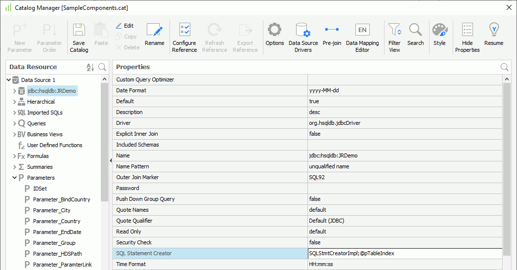 SQL Statement Creator Property