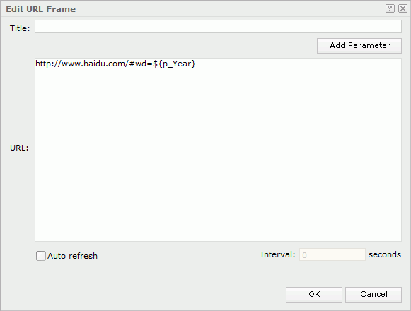 Edit URL Frame dialog