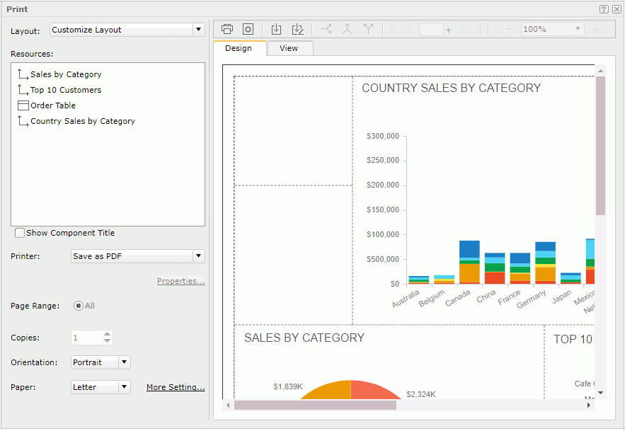 Print dialog box