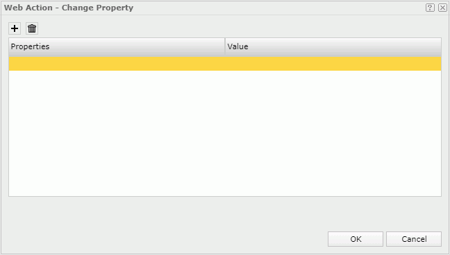 Web Action - Change Property dialog box