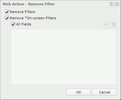 Web Action - Remove Filter dialog box