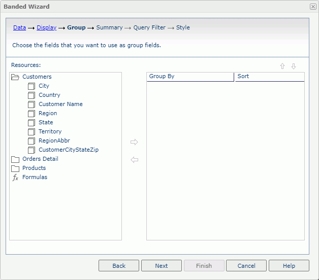 Banded Wizard - Group screen