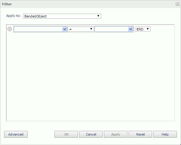 Filter dialog - Basic mode