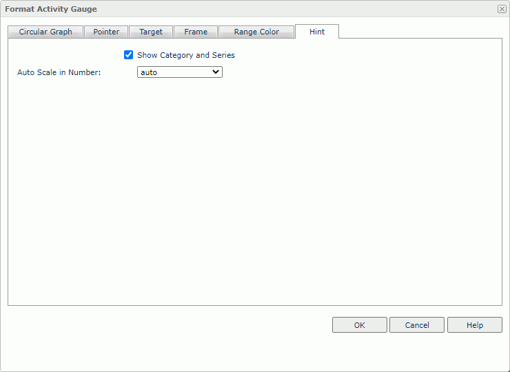 Format Activity Gauge dialog box - Hint