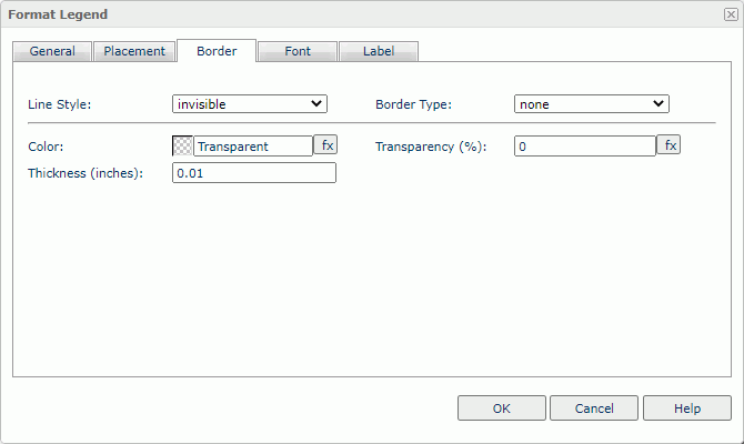 Format Legend dialog box - Border