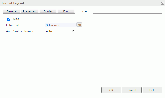 Format Legend dialog box - Label