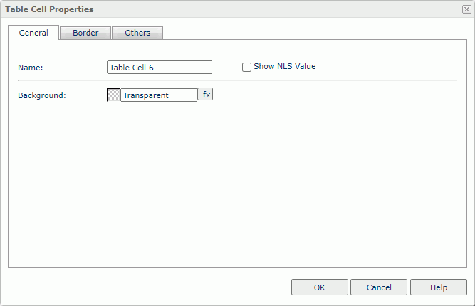 Table Cell Properties dialog box - General tab