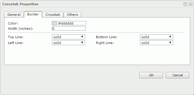 Crosstab Properties dialog - Border tab