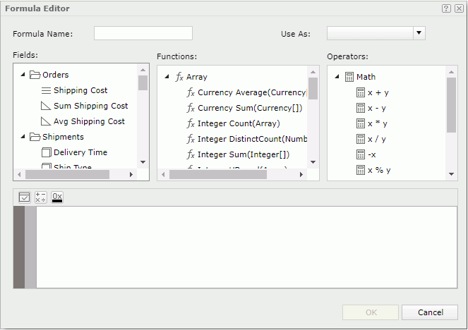 Formula Editor dialog